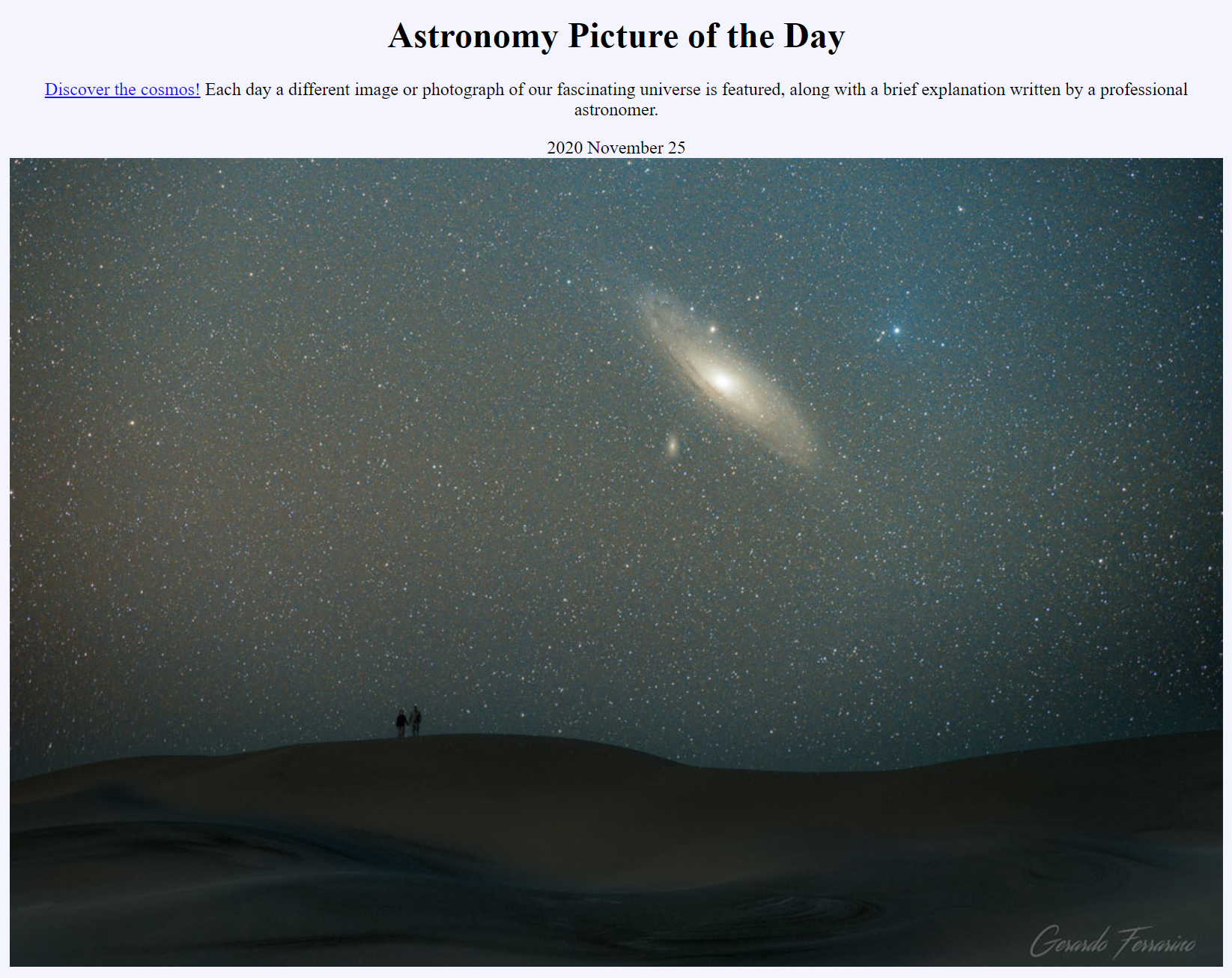 The Astronomy Picture of the Day site