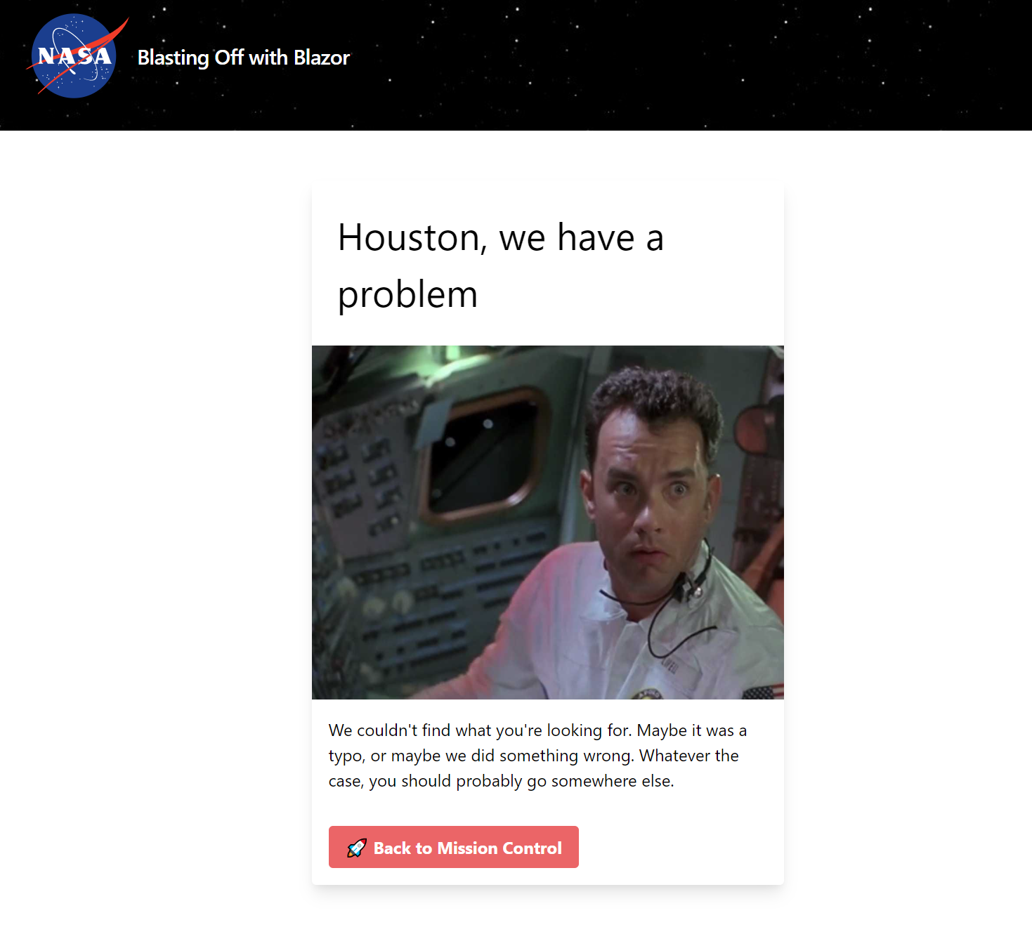 Our 404 page