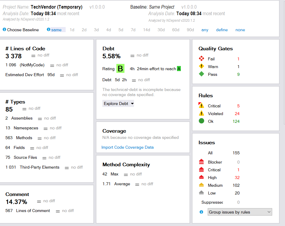 go to NDepend dashboard